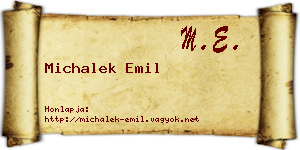 Michalek Emil névjegykártya